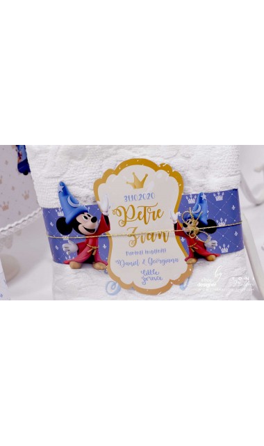 Trusou de botez Mickey Mouse personalizat grafic prin coasere cu imagini Disney Royal The King 16